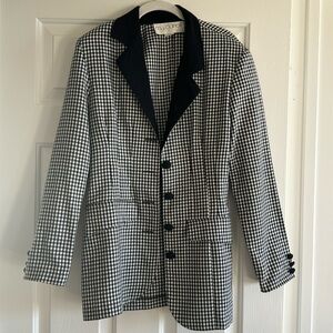 MJ Carroll - Shoulder Pads Button Dress Jacket